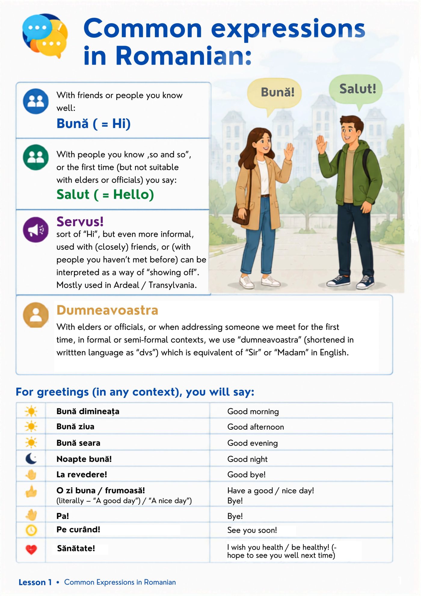 A page from the custom illustrated Romanian textbook
